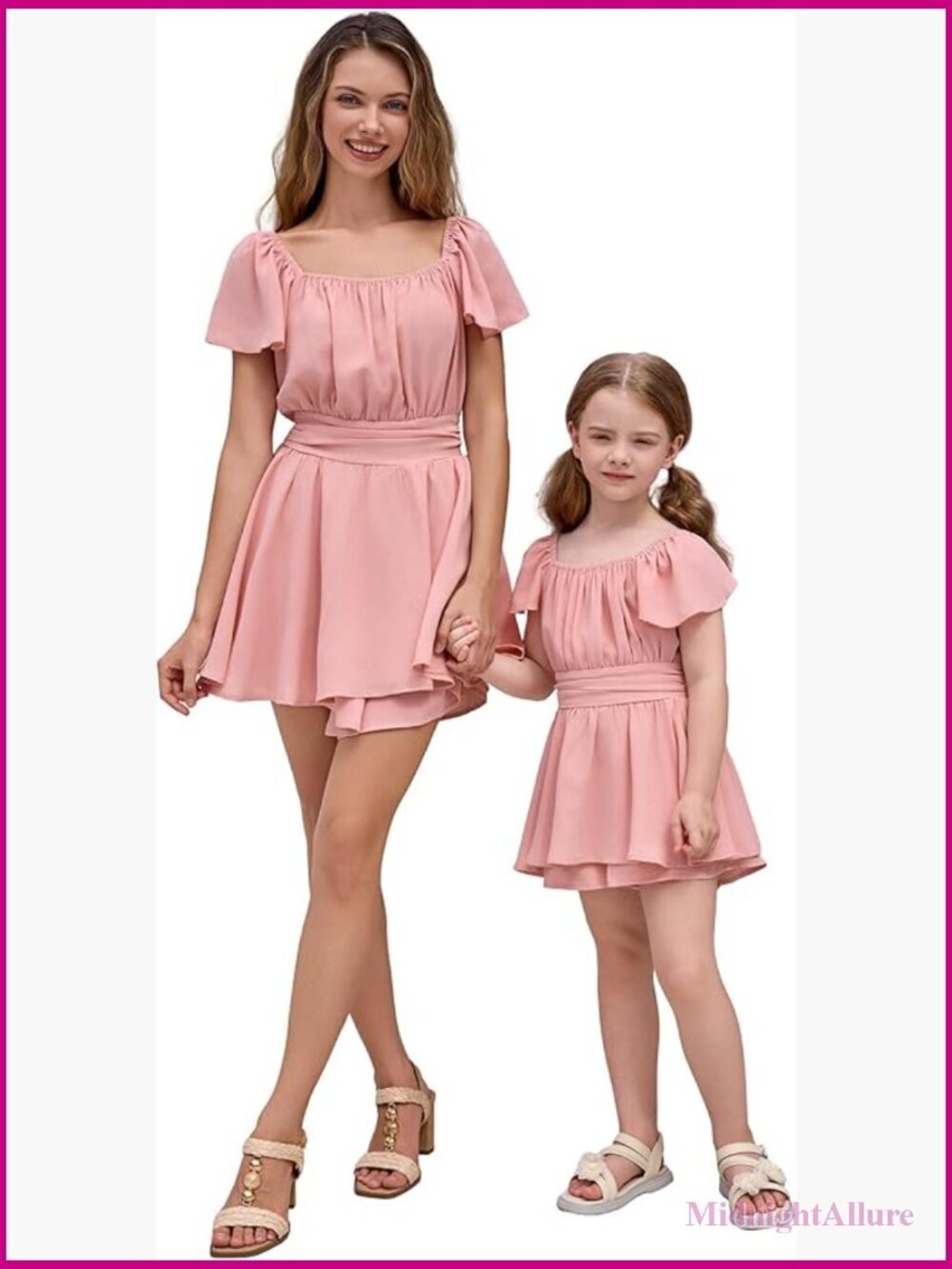 Mommy and Me Romper Dress Tie Back Jumpsuit Shorts Boho Summer Outfit